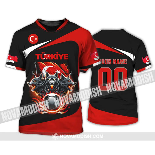 Unisex Shirt Custom Name And Number Turkiye Football Turkey Euro 2024 Türkiye Polo Long Sleeve