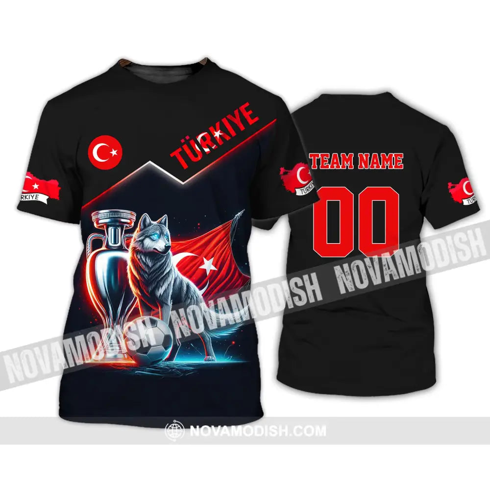 Unisex Shirt Custom Name And Number Turkiye Football Turkey Euro 2024 Türkiye Polo Long Sleeve