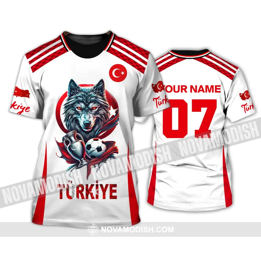 Unisex Shirt Custom Name And Number Turkiye Football Turkey Euro 2024 Türkiye Polo Long Sleeve