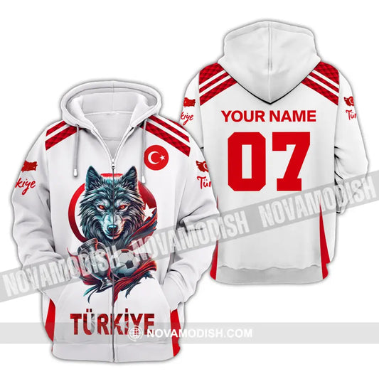 Unisex Shirt Custom Name And Number Turkiye Football Turkey Euro 2024 Türkiye Polo Long Sleeve