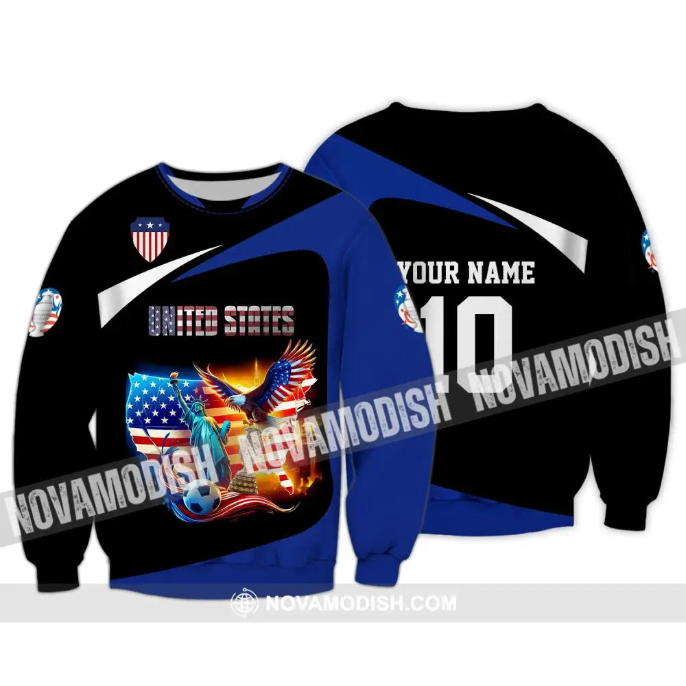 Unisex Shirt - Custom Name And Number United States National Team Long Sleeve / S T-Shirt