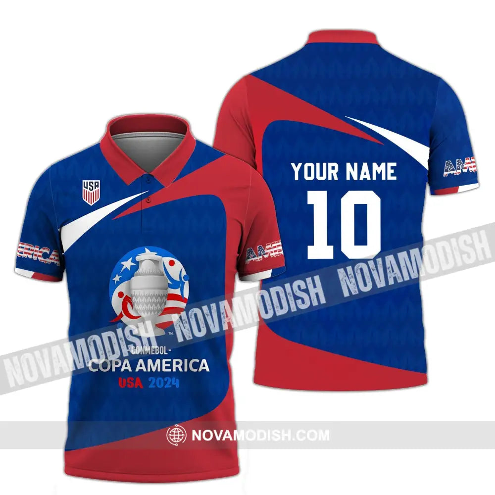 Unisex Shirt - Custom Name And Number Usa National Team Lover Polo / S T-Shirt