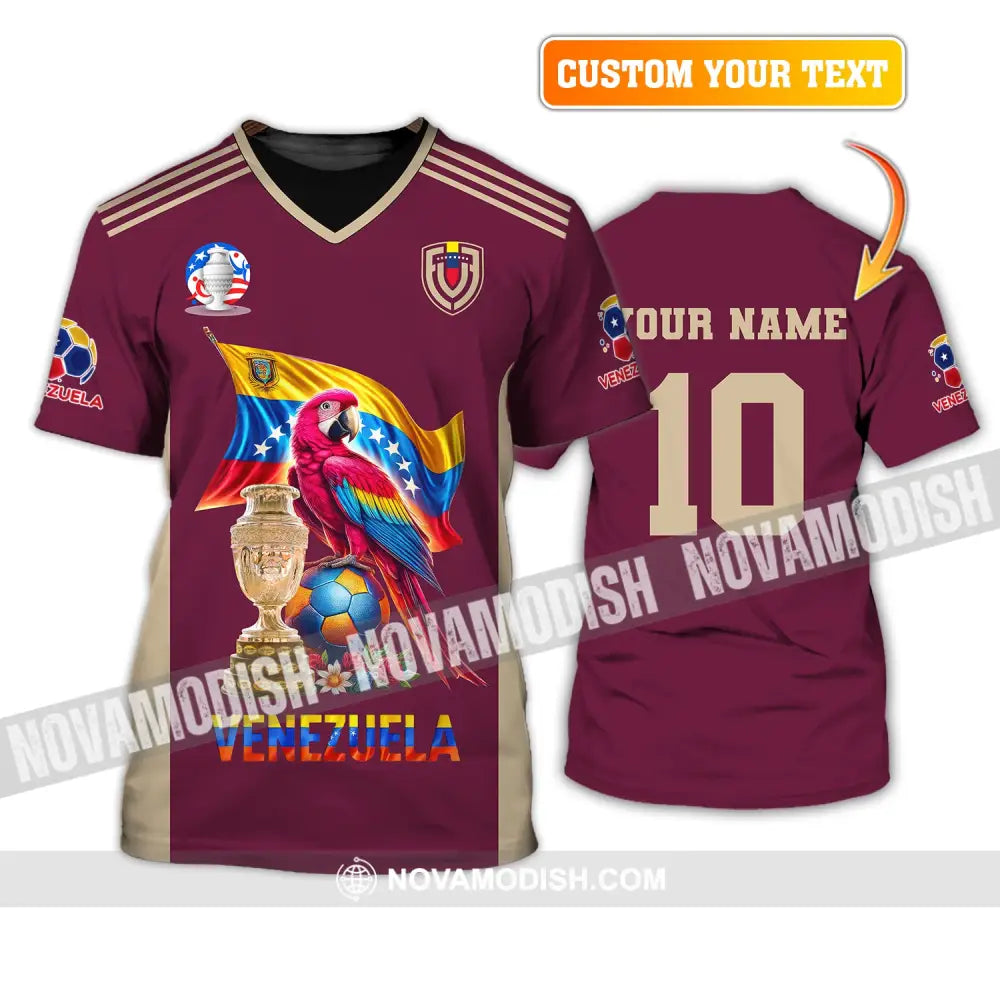 Unisex Shirt Custom Name And Number Venezuela Football T-Shirt Polo Long Sleeve