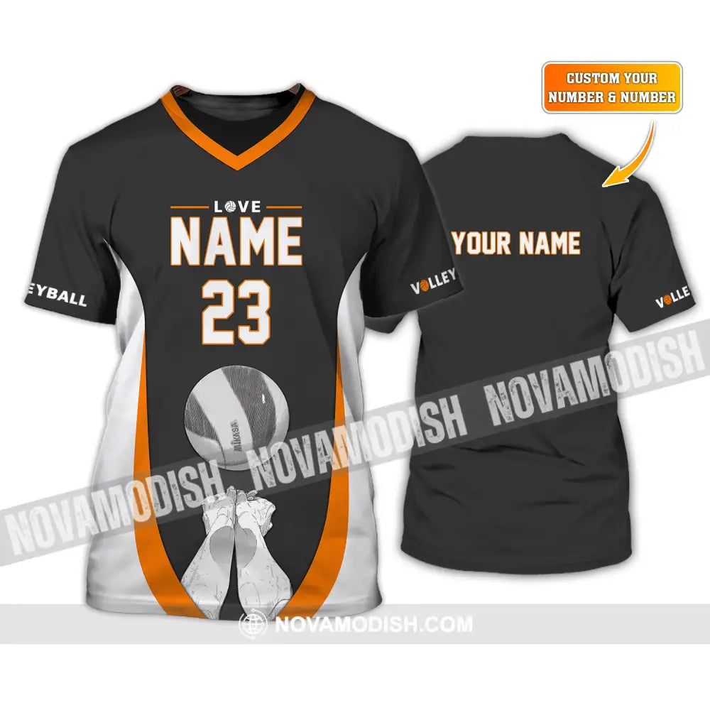 Unisex Shirt Custom Name And Number Volleyball Hoodie Team T-Shirt Gift For Players