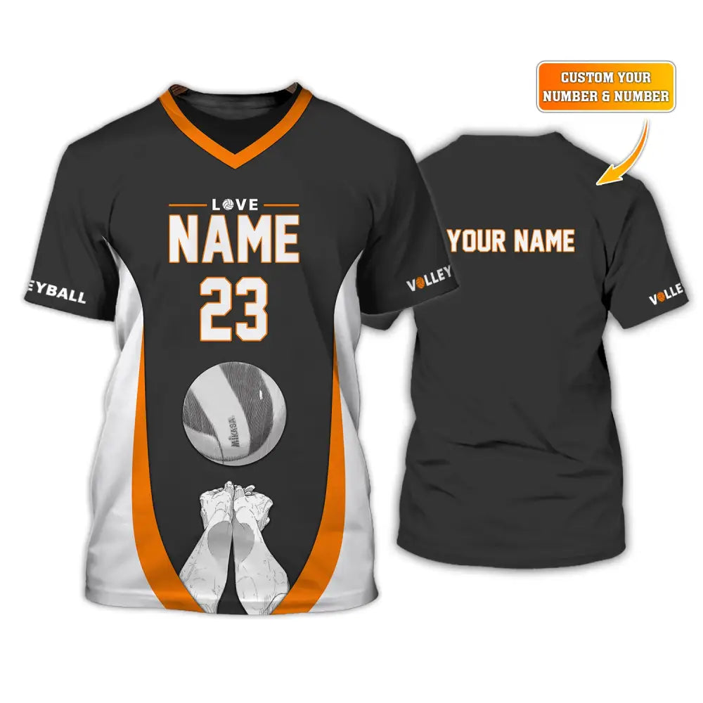 Unisex Shirt Custom Name And Number Volleyball Hoodie Team T-Shirt Gift For Players