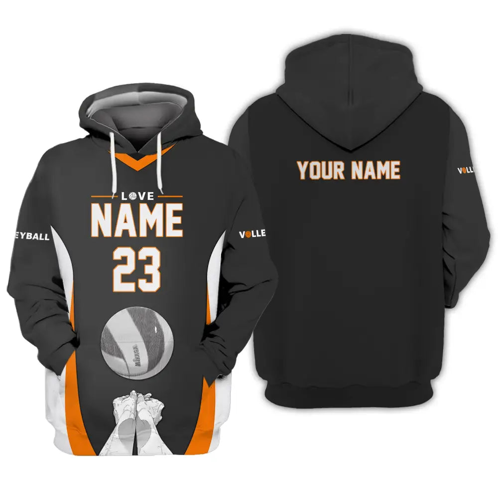 Unisex Shirt Custom Name And Number Volleyball Hoodie Team T-Shirt Gift For Players / S