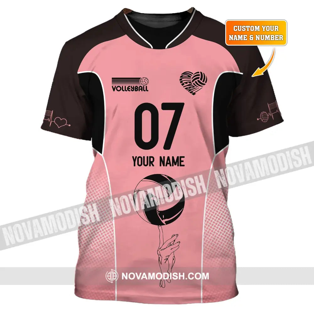 Unisex Shirt Custom Name And Number Volleyball Hoodie Team T-Shirt Gift For Players / S