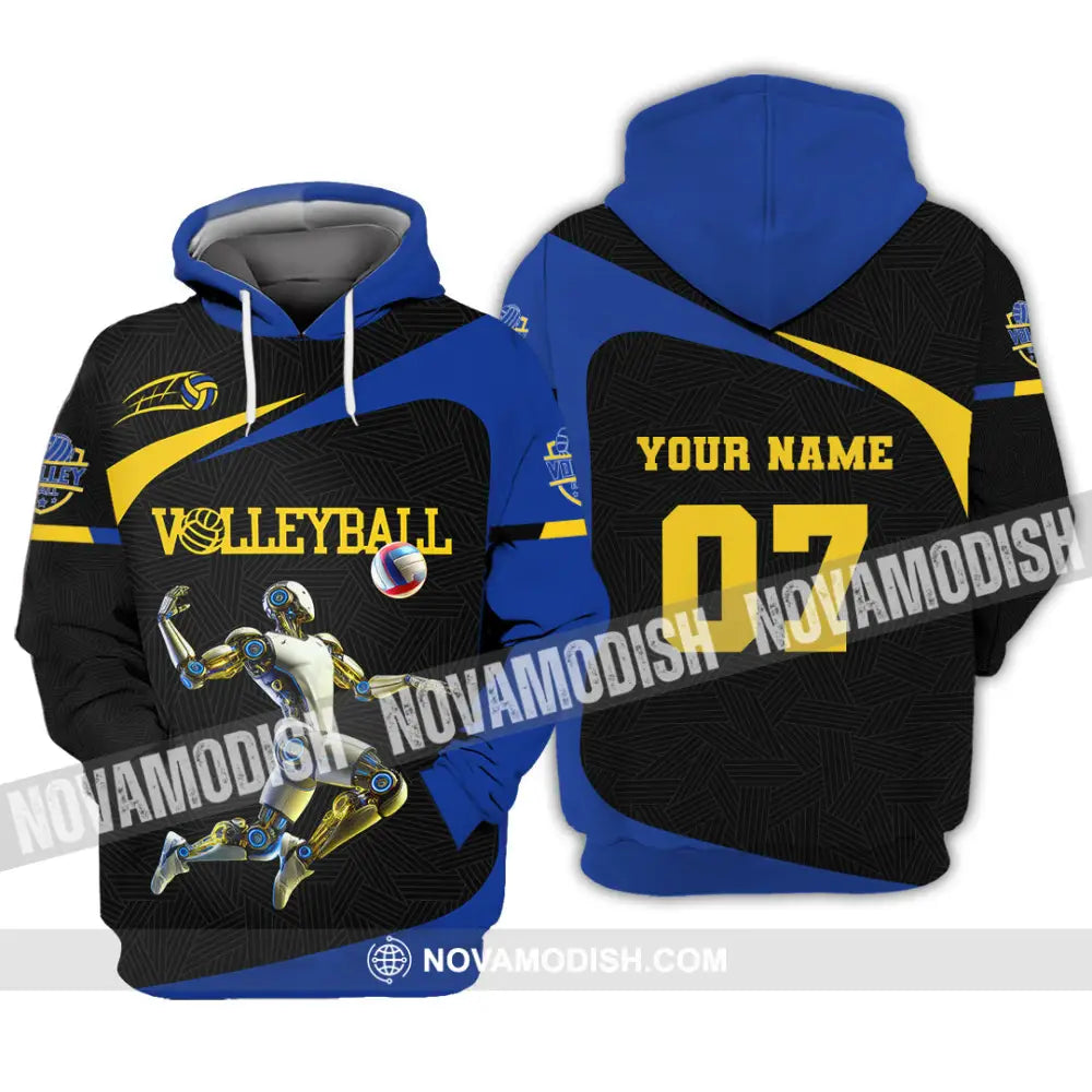 Unisex Shirt Custom Name And Number Volleyball Lover Gift Hoodie / S T-Shirt