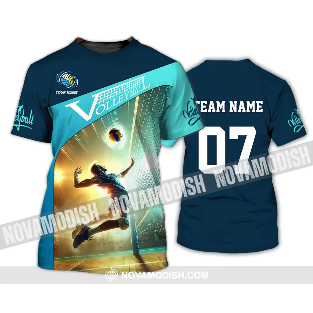 Unisex Shirt Custom Name And Number Volleyball Lover Gift T-Shirt / S T-Shirt