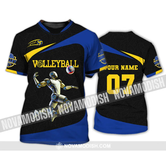 Unisex Shirt Custom Name And Number Volleyball Lover Gift T-Shirt / S T-Shirt