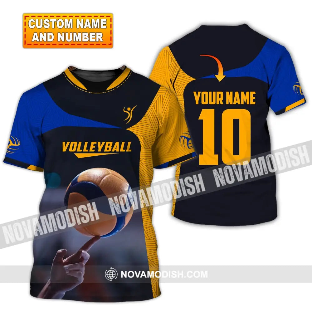 Unisex Shirt Custom Name And Number Volleyball T-Shirt For Club Gift Lovers T-Shirt