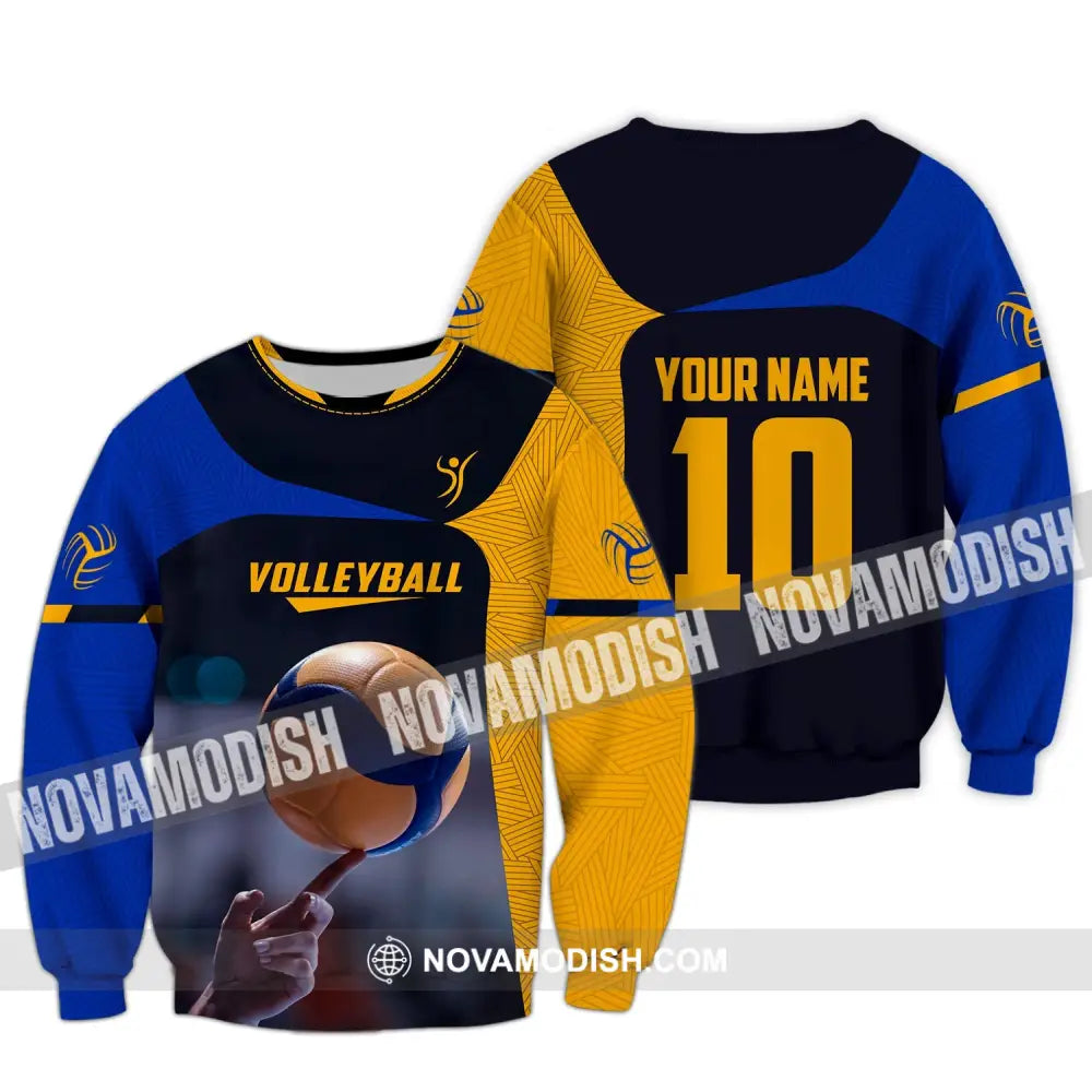 Unisex Shirt Custom Name And Number Volleyball T-Shirt For Club Gift Lovers Long Sleeve / S T-Shirt