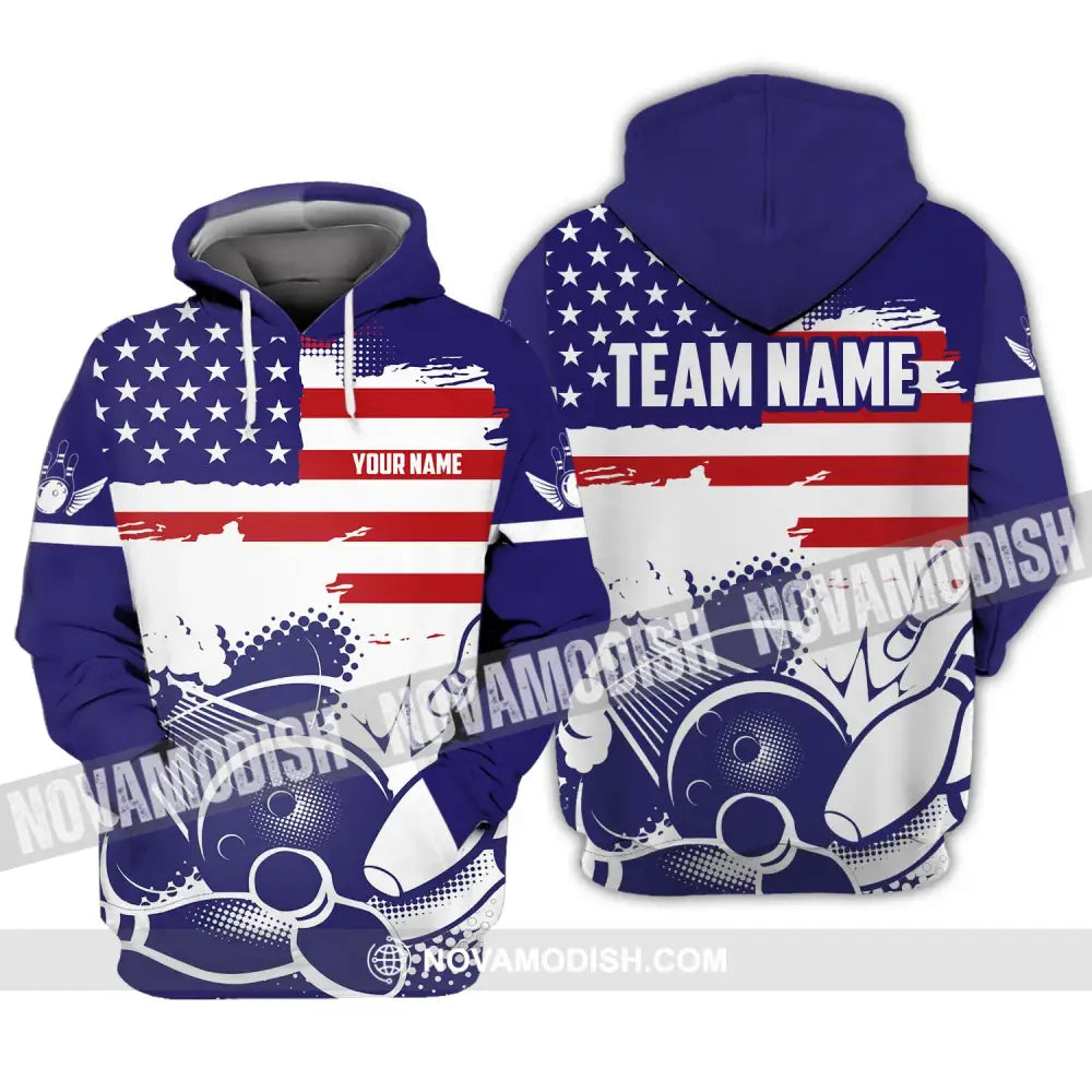 Unisex Shirt - Custom Name And Team Name Shirt America Bowling Lover Hoodie / S T-shirt