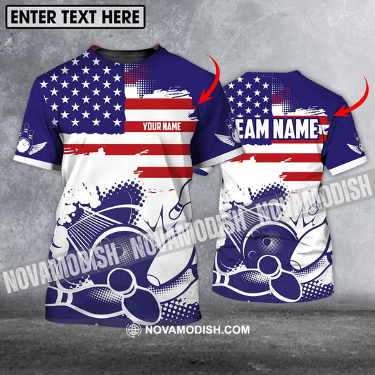Unisex Shirt - Custom Name And Team Name Shirt America Bowling Lover T-shirt