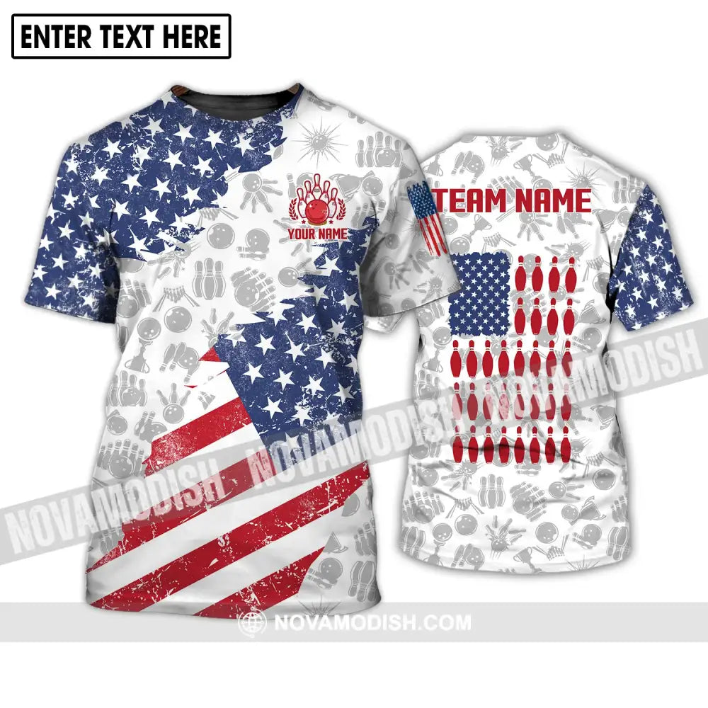 Unisex Shirt - Custom Name And Team Name Shirt America Bowling Lover Shirt T-Shirt / S T-shirt