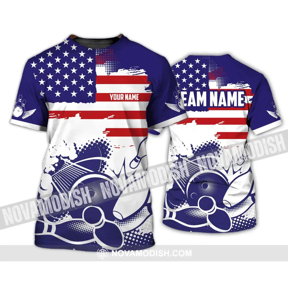 Unisex Shirt - Custom Name And Team Name Shirt America Bowling Lover T-Shirt / S T-shirt