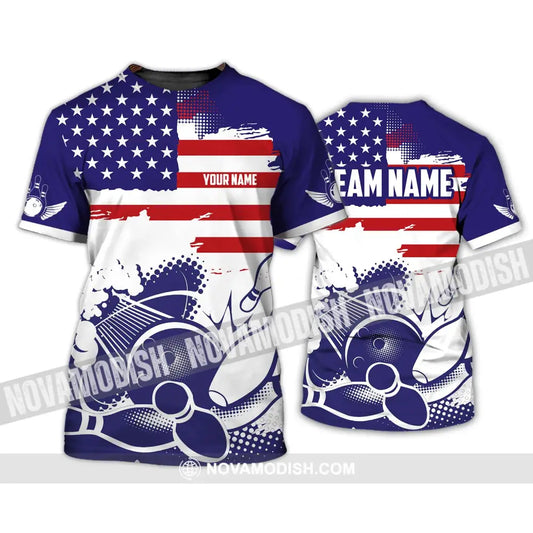 Unisex Shirt - Custom Name And Team Name Shirt America Bowling Lover T-Shirt / S T-shirt