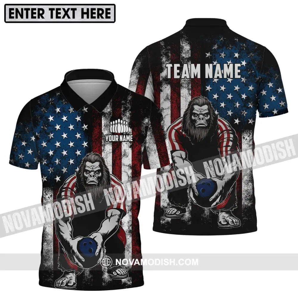 Unisex Shirt - Custom Name And Team Name Shirt America King Kong Bowling Shirt Polo Shirt / S T-shirt