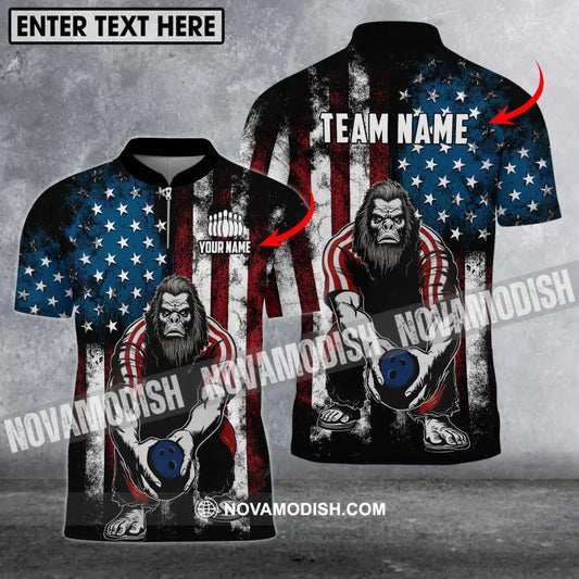 Unisex Shirt - Custom Name And Team Name Shirt America King Kong Bowling Shirt T-shirt