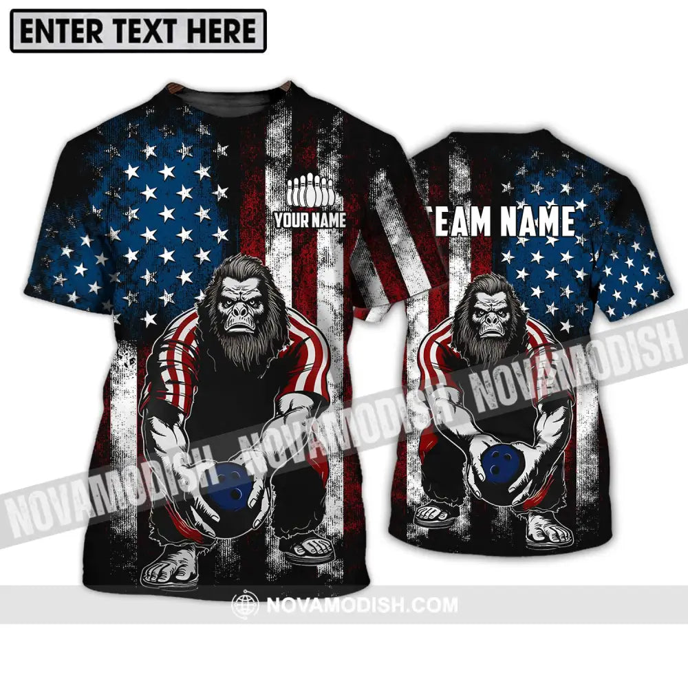 Unisex Shirt - Custom Name And Team Name Shirt America King Kong Bowling Shirt T-Shirt / S T-shirt