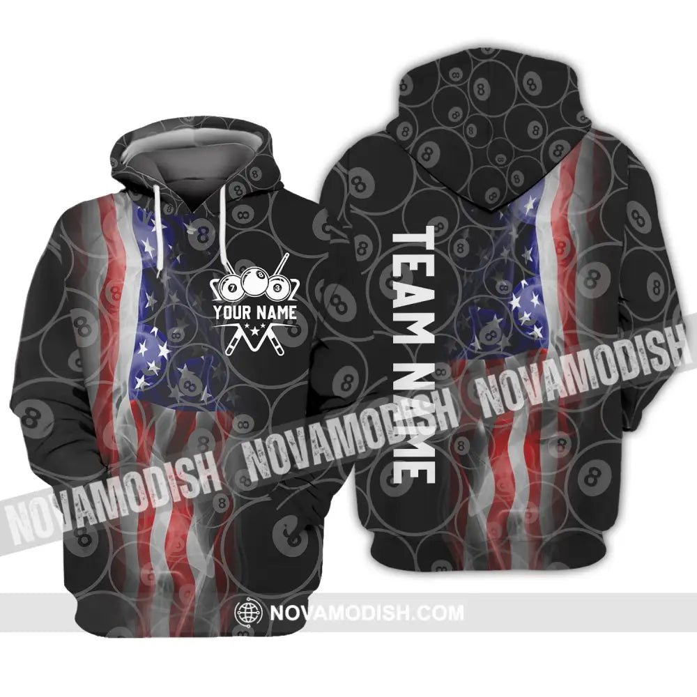 Unisex Shirt - Custom Name And Team Name Shirt - American Billiard Lover Hoodie / S T-shirt