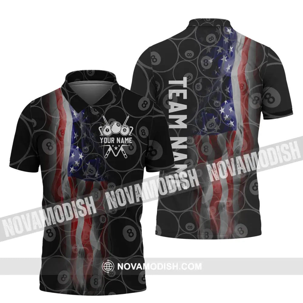 Unisex Shirt - Custom Name And Team Name Shirt - American Billiard Lover Polo Shirt / S T-shirt