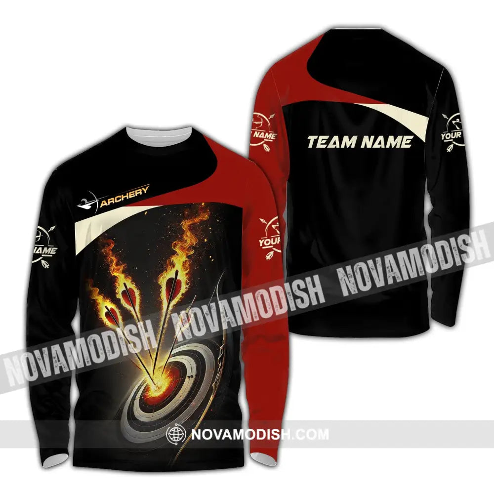 Unisex Shirt Custom Name And Team Archer Archery Uniform Gift Long Sleeve / S T-Shirt