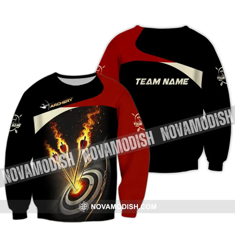 Unisex Shirt Custom Name And Team Archer Archery Uniform Gift Long Sleeve / S T-Shirt