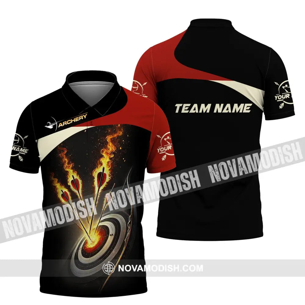 Unisex Shirt Custom Name And Team Archer Archery Uniform Gift Polo / S T-Shirt