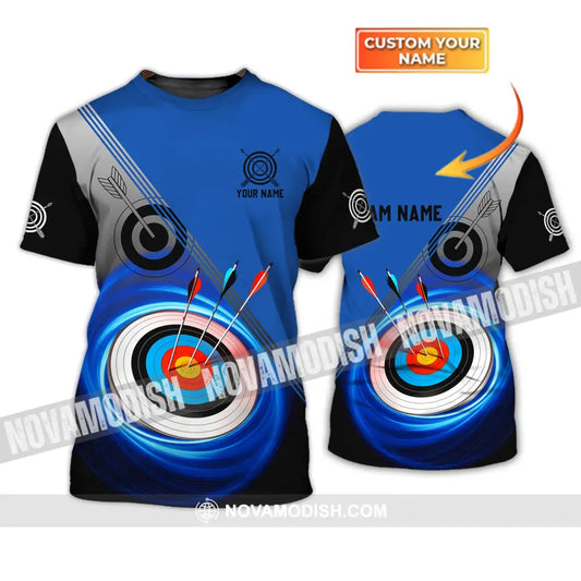Unisex Shirt - Custom Name And Team Name Shirt - Archery Lover Blue Shirt T-shirt