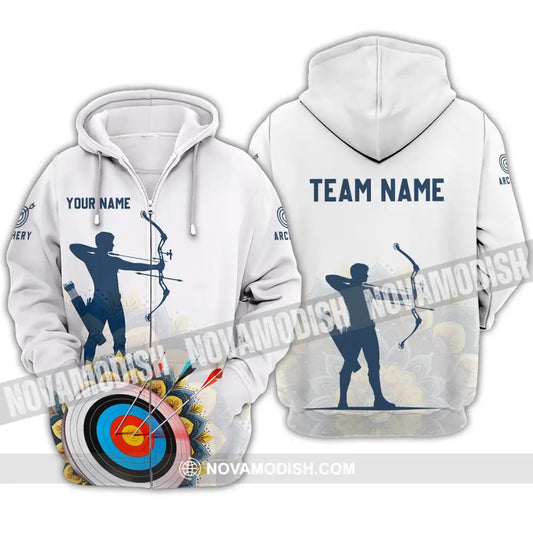 Unisex Shirt - Custom Name And Team Name Shirt - Archery Lover Shirt Zipper Hoodie / S T-shirt