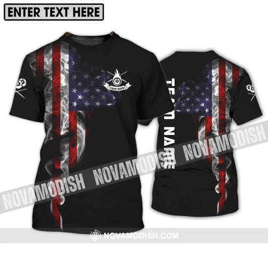 Unisex Shirt - Custom Name And Team Name Billiard Shirt America Flag Billiard Shirt T-Shirt / S T-shirt