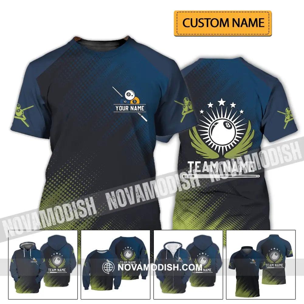 Unisex Shirt - Custom Name And Team Name Shirt - Billiard Angel T-shirt