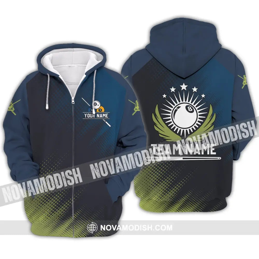 Unisex Shirt - Custom Name And Team Name Shirt - Billiard Angel Zipper Hoodie / S T-shirt