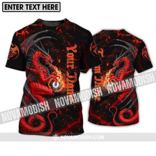 Unisex Shirt - Custom Name And Team Name Billiard Shirt Billiard Fire Dragon T-Shirt / S T-shirt