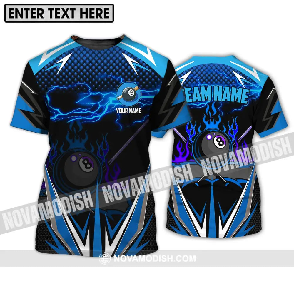 Unisex Shirt - Custom Name And Team Name Billiard Lover Shirt Billiard Blue T-Shirt / S T-shirt