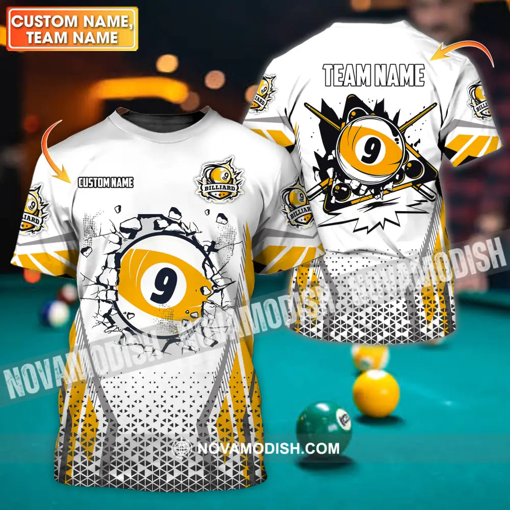 Unisex Shirt - Custom Name And Team Billiard No.9 T-Shirt