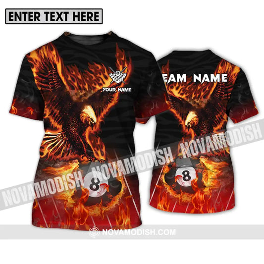 Unisex Shirt - Custom Name And Team Name Billiards Shirt Fire Eagle T-Shirt / S T-shirt