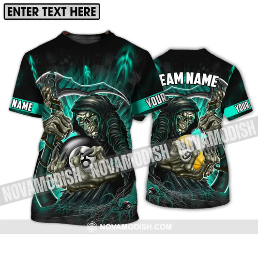 Unisex Shirt - Custom Name And Team Name Billiards Lover Shirt Billiards God Of Death T-Shirt / S T-shirt