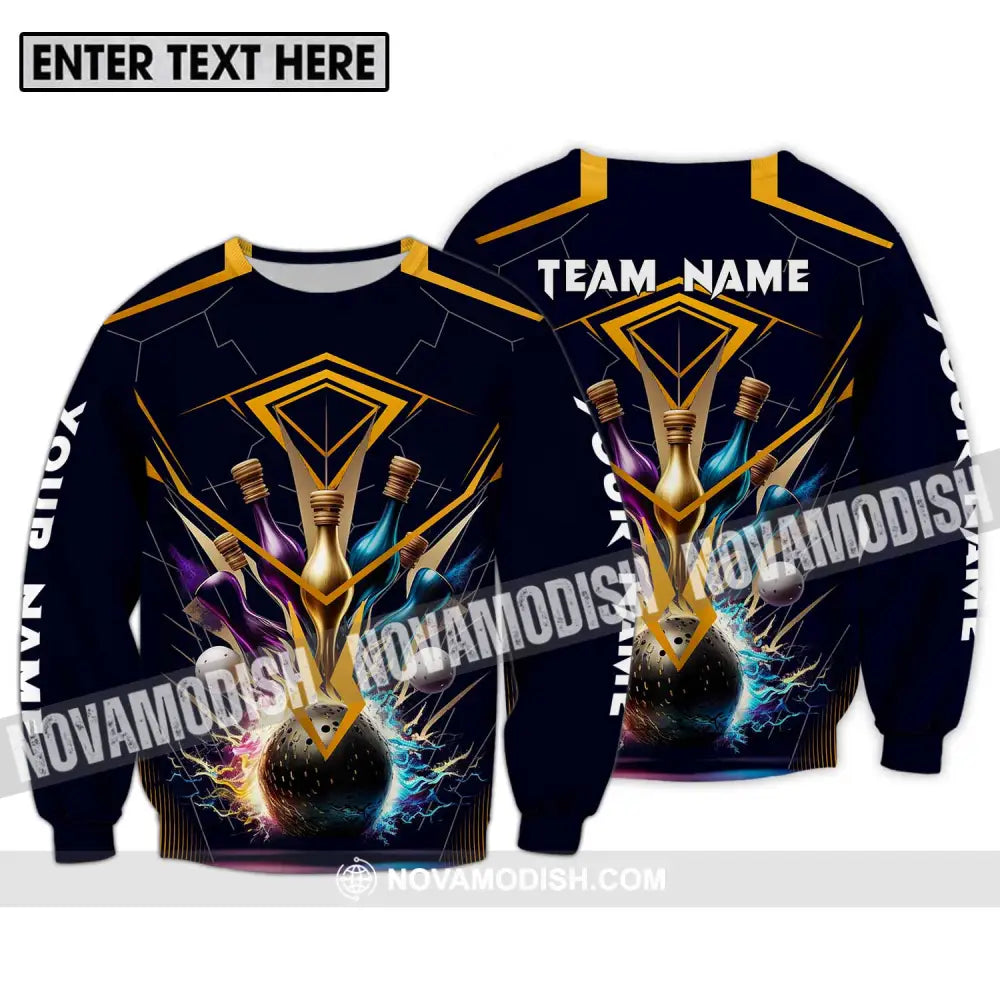 Unisex Shirt - Custom Name And Team Name Billiards Player Art Shirt Long Sleeve / S T-shirt