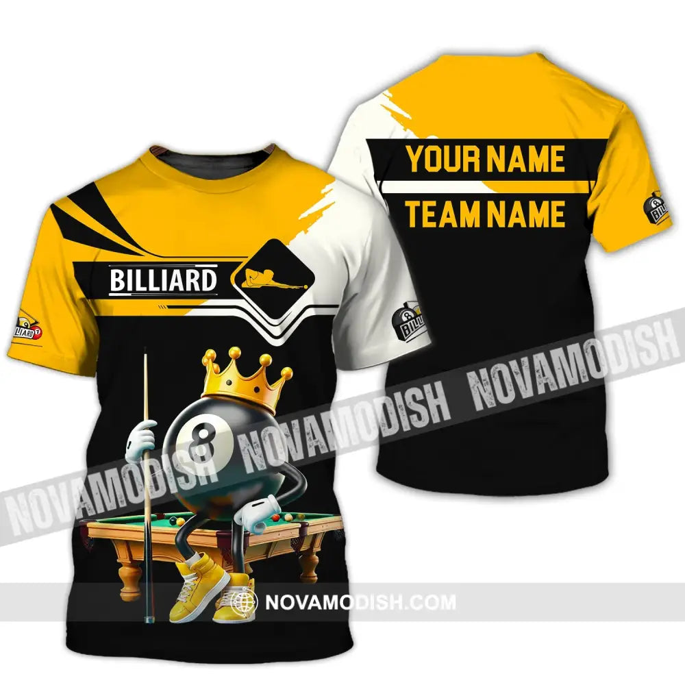 Unisex Shirt Custom Name And Team Billiards Polo Long Sleeve Lover T-Shirt / S T-Shirt