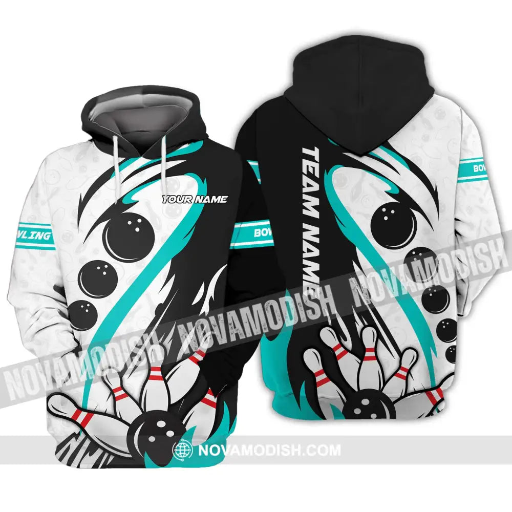 Unisex Shirt - Custom Name And Team Name Shirt Black Bowling Ball Shirt Hoodie / S T-shirt