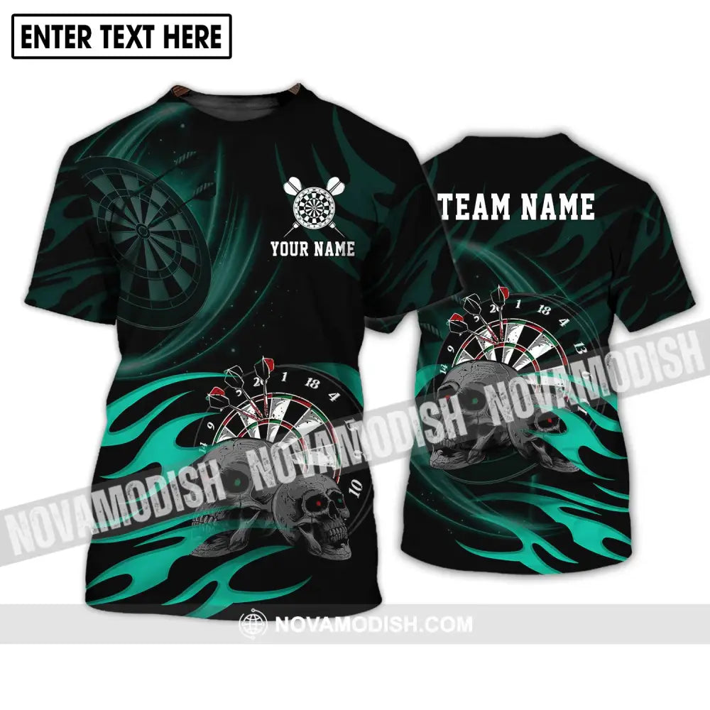 Unisex Shirt - Custom Name And Team Name Shirt Black Green Color Darts Lover Shirt T-Shirt / S T-shirt