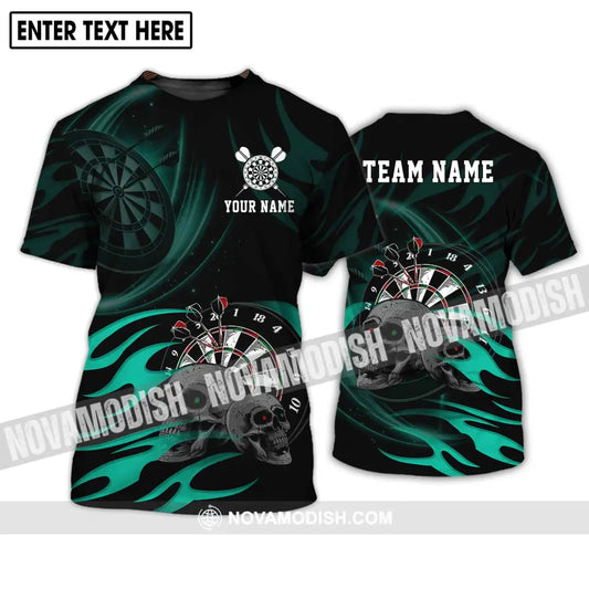 Unisex Shirt - Custom Name And Team Name Shirt Black Green Color Darts Lover Shirt T-Shirt / S T-shirt