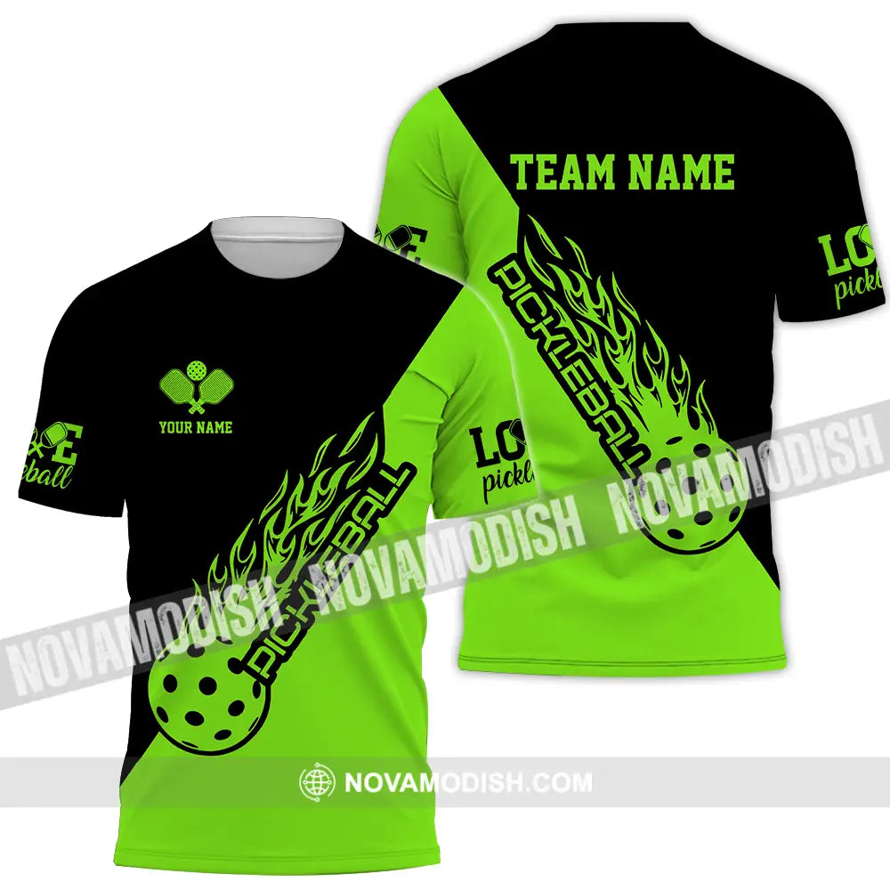 Unisex Shirt - Custom Name And Team Name Shirt Black And Green Pickleball T-Shirt / S T-shirt