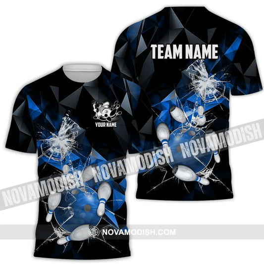 Unisex Shirt - Custom Name And Team Name Shirt Blue Glasses Bowling T-Shirt / S T-shirt
