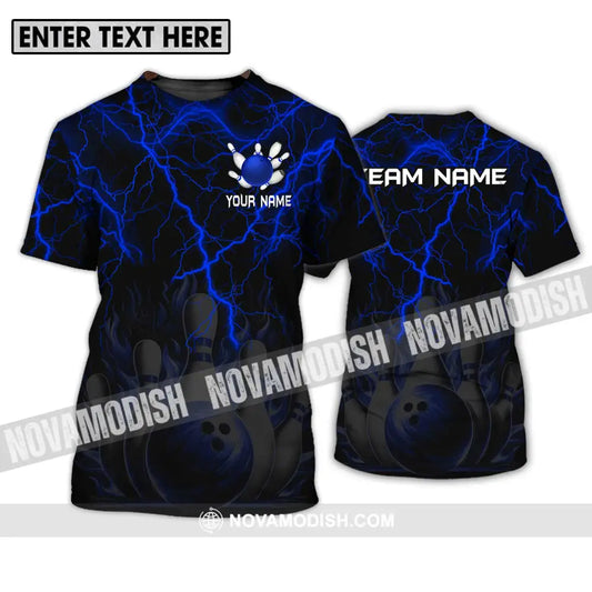 Unisex Shirt - Custom Name And Team Name Shirt Blue Thunder Bowling T-Shirt / S T-shirt