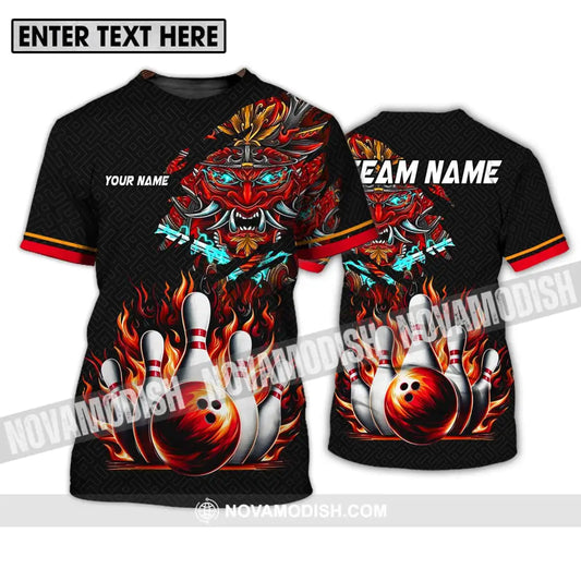 Unisex Shirt - Custom Name And Team Name Bowling Shirt Fire Dragon Head T-Shirt / S T-shirt