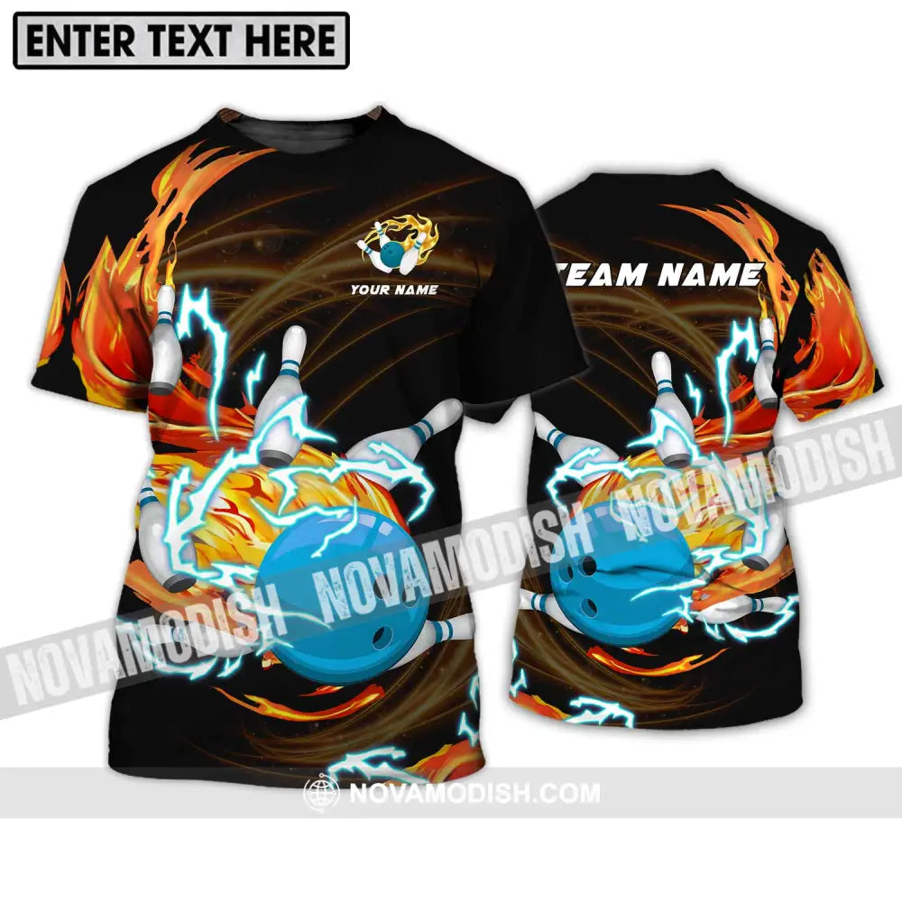 Unisex Shirt - Custom Name And Team Name Bowling Shirt Fire And Water T-Shirt / S T-shirt