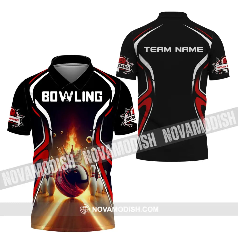 Unisex Shirt Custom Name And Team Bowling For Clubs Polo / S T-Shirt